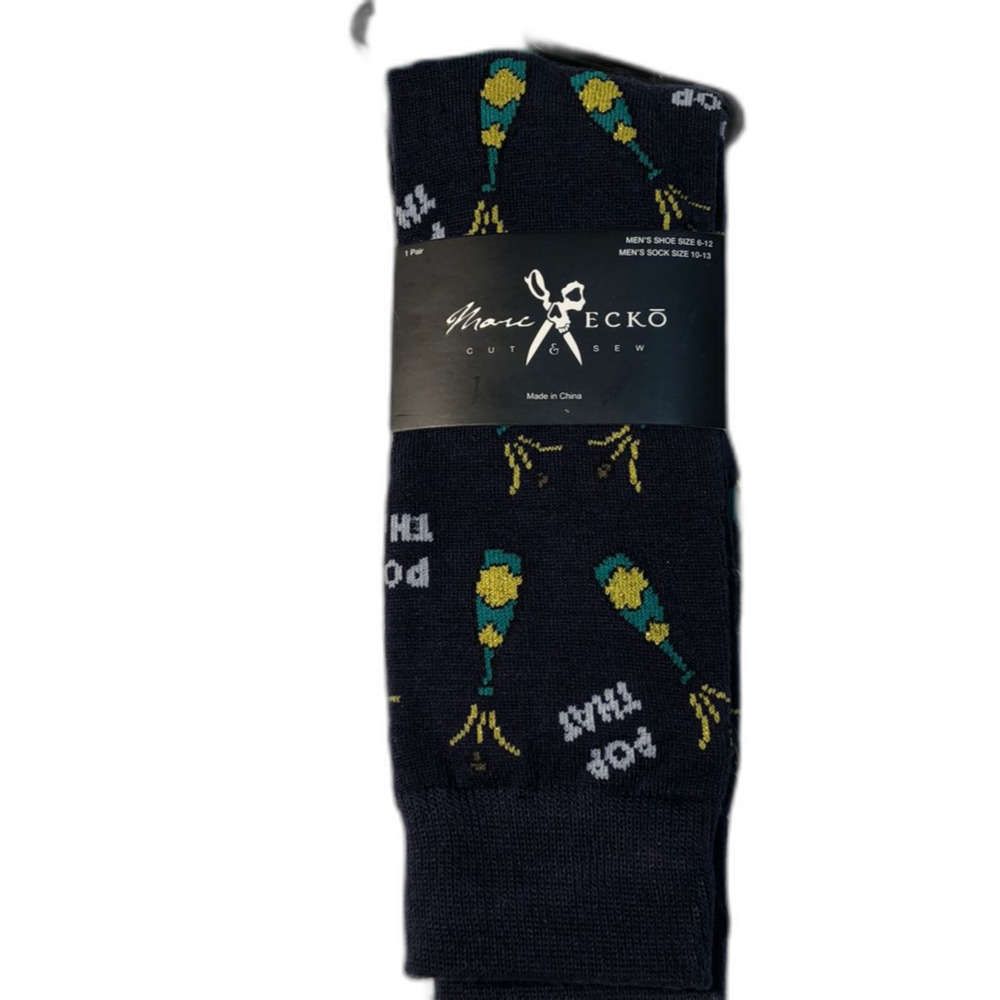 Marc Ecko Cut & Sew Mens Novelty Crew Socks Navy Pop That